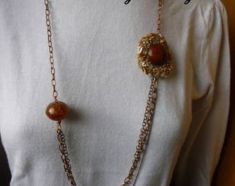 Fantasy in shades of Brown amber necklace