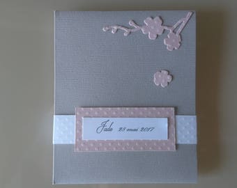 Mini photo album - pattern - gift idea - cherry blossom birth, birthday gift