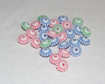 set of 29 10x5mm hole 2mm Plastic beads