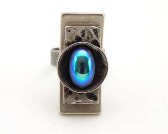 Long ring Silver Blue KARLA essence