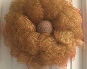 Front Door Wreath, Front Door Fall Wreath, Fall Wreath, Fall Flower Wreath, Autumn Wreath, Autumn Flower Wreath, Flower Wreath, Fall Gold Me