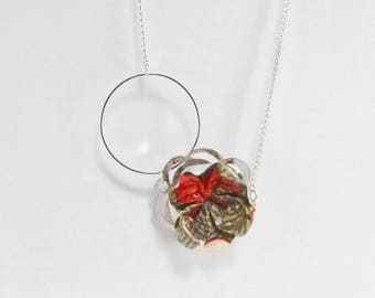 Origami lotus paper Kurodo クラウド Princess necklace.