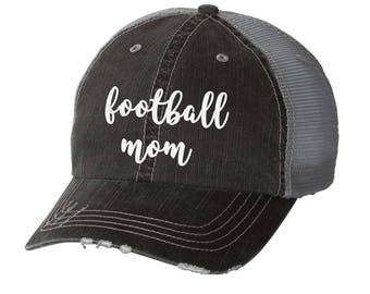 Football Mom Distressed Ladies Baseball Hat | Mesh | Trucker | Mom Life | Friday Night Lights | Sports Mom | Team