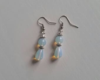 Opal blue (8 mm) Stud Earrings