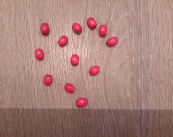 Set of 12 oval wood beads