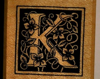 Wood stamp - letter K