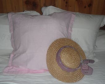 Dyed in pale pink vintage pillowcase