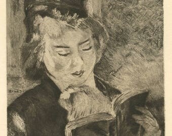 Pierre-Auguste Renoir etching "Liseuse"