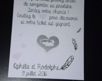 scratch cards for revisited raffle (100 cards) here theme feather garter set