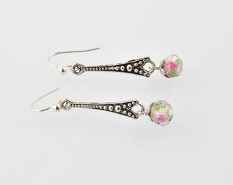 Vintage Silver earrings and Crystal