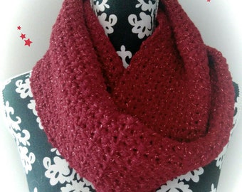 Crochet handmade glittery Burgundy Choker.