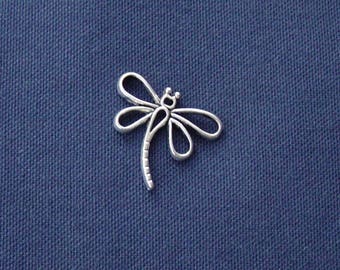 Dragonfly charm in antique silver