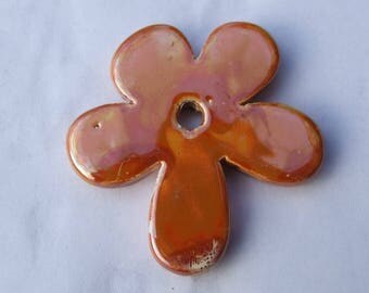 ORANGE FLOWER CERAMIC 50MM