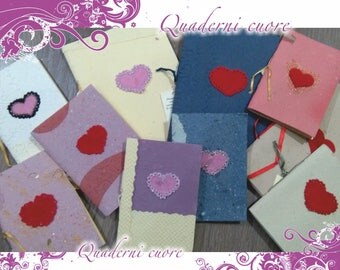 Notebook with A4 size crochet heart open