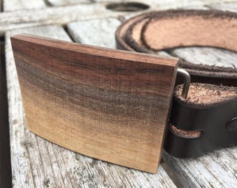 Wood belt buckle (walnut)