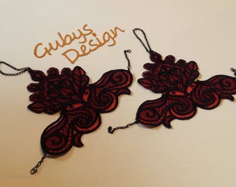 Lace wrist - wrist cuffs embroidery punk
