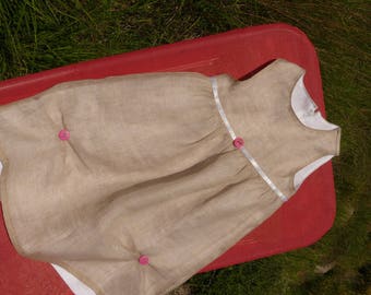 Dress child 100% linen, lined