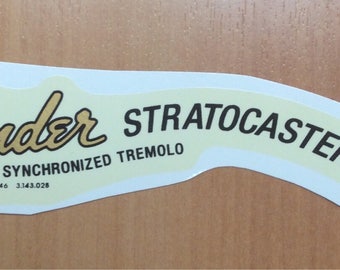 Fender strat gold and black waterslide decal