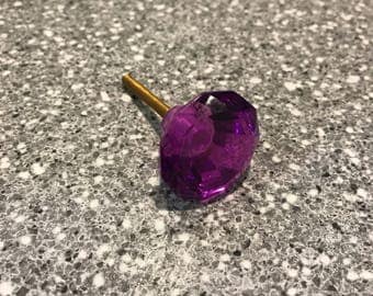 Retro Purple Crystal Door Knob