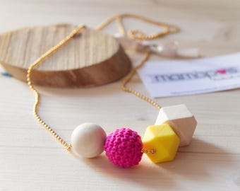 SIMPLE cotton wood necklace silicone