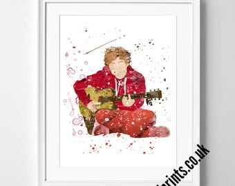 ED SHEERAN Watercolor Watercolour Art Print | Poster | Photo | Wall Art