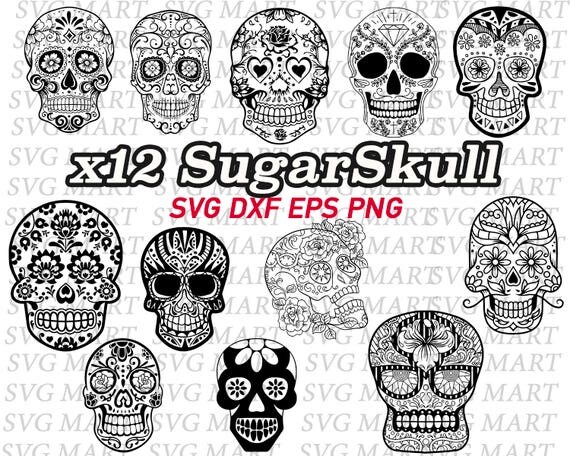 sugar skull svg sugarskull svg clipart decal stencil