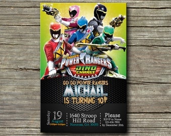 Power Ranger Invitation,Power Ranger Birthday,Power Ranger Birthday Invitation,Power Ranger Party,Power Ranger Birthday Party-S005