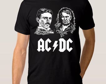 AC/DC Nikola Tesla vs Edison T-shirt, Men's Women's All Sizes