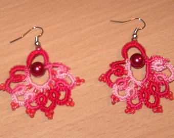 Tatting lace earrings / Earrings lace tatted