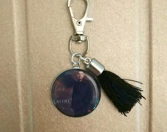 Cabochon resin epoxy "Castiel Supernatural" charm keychain