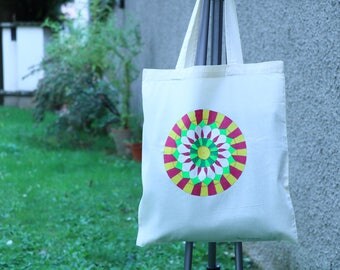 Tote bag unique, peint à la main, sac coton, sac cabas, sac shopping, sac de toile, sac de plage, sac à main, fleurs