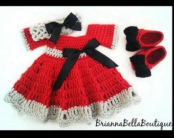 Super ruffled crochet baby dress set. this one is adorable