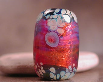 Art Glass Focal Bead Lampwork Fire Opal Series Lampwork Focal Bead Divine Spark Designs SRA