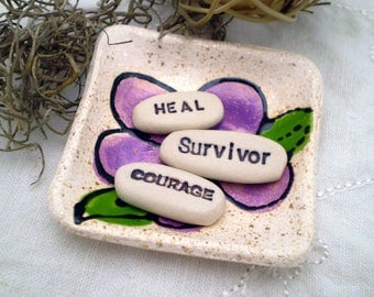 Survivor Courage Heal, Cancer Survivor Gift, Cancer Awareness, Get Well Gift, Positive Affirmations