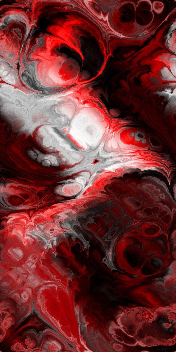 SAMPLE SALE Red Artisan Created Satin Fabric By The Yard Fiber Art Marble Fabric Radiant Colors