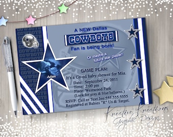 Personalized Dallas Baby shower invitation WITH your Ultra Sound Digital Design / printable