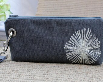 Zipper Pouch Clutch Wallet - Long Wallet - Cell Phone Wallet - Errand Runner Fabric Wallet Wristlet - Formal - Wedding - Evening Bag