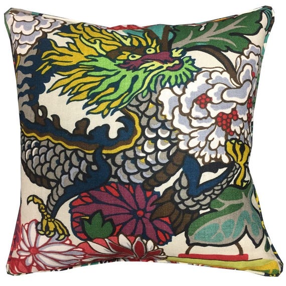 Schumacher Chiang Mai Dragon Cushion Pillow Cover 18