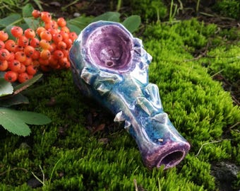Green and Blue Amethyst Pipe