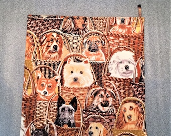 DOGS IN BASKETS Microwave Potato Bag, potato cooker, potato bag, kitchen, housewarming, birthday, holiday, gifts