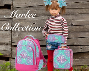 GIRLS personalized backpack , Back To School , kids backpack , lunch box, monogrammed backpack , girls backpack, MARLEE