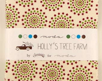 SALE Holly's Tree Farm Charm Pack Fabric - Sweetwater - Moda