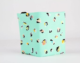 Fabric card holder - Helix mint / Gemstone / diamonds / mint lime brown orange black pink