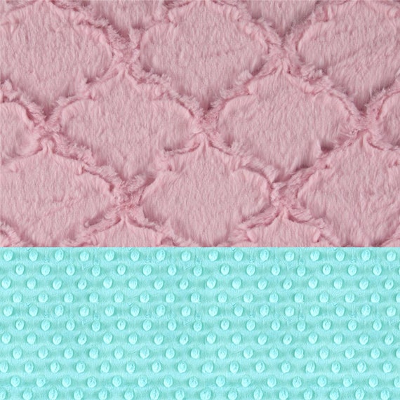 Personalized Baby Blanket Girl / Minky Baby Blanket, Pink Blue Lattice / Stroller Blanket / Girl Baby Blanket / Name Blanket / Pink Blanket