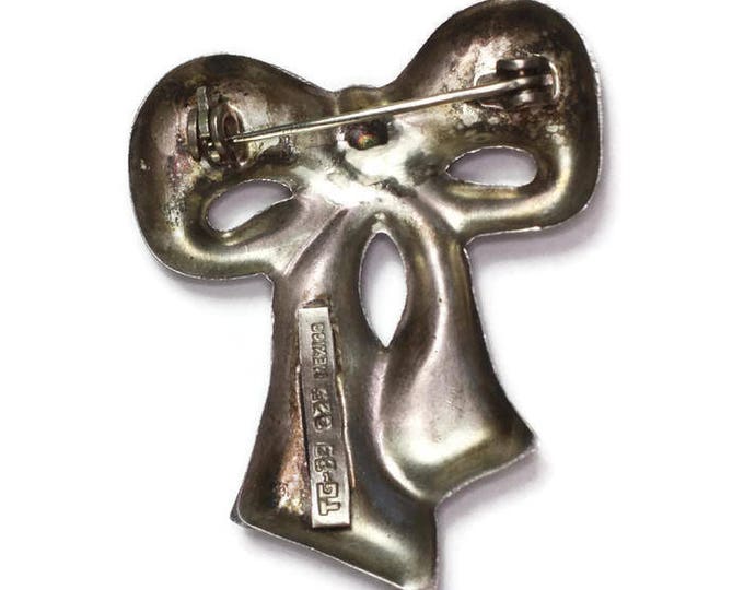 Taxco Sterling Bow Brooch Pin Marked TC-89 Mexico Vintage