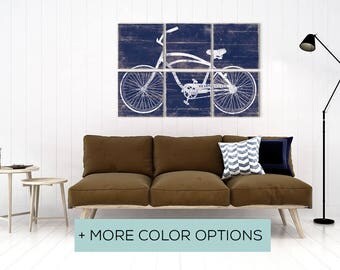 Distressed Vintage Beach Cruiser Bike Print - Bicycle Print on Wood