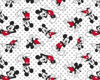 Mickey Mouse Toss Knit Fabric - Disney Fabric by Springs Creative - By the Yard 58/60" Wide