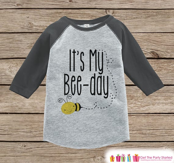 Kids Birthday Shirt Bee It's My BeeDay Shirt or