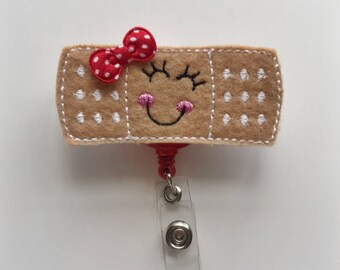 Nurse badge reel, bandaid badge reel, nurse name badge, band aid badge, retractable badge, pharmacist badge, medical badge reel