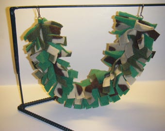 Sugar Glider, Fleece Rope, Fleece Vine, Fleece Chain, Camouflage Fleece, Green Fleece, Fleece Toy, Sugar Glider Toy, Hanging Toy, Cage Toy